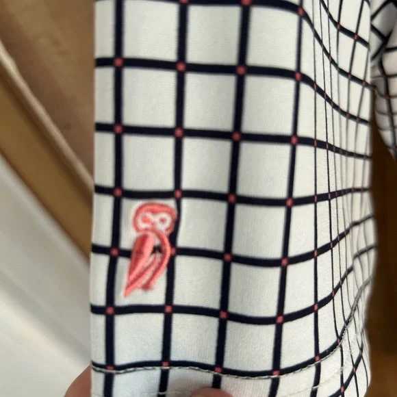 Sport Haley Golf Shirt Square Print Short Sleeves Size L - Picture 5 of 6